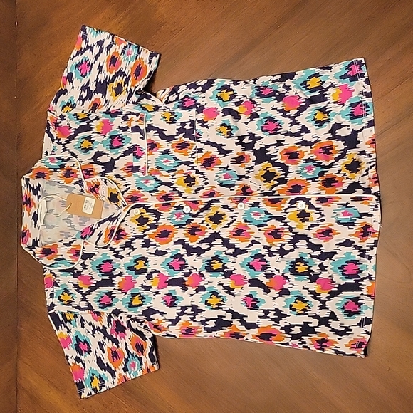 NWT Leopard Ikat Pajama Top Size Medium - Picture 3 of 11